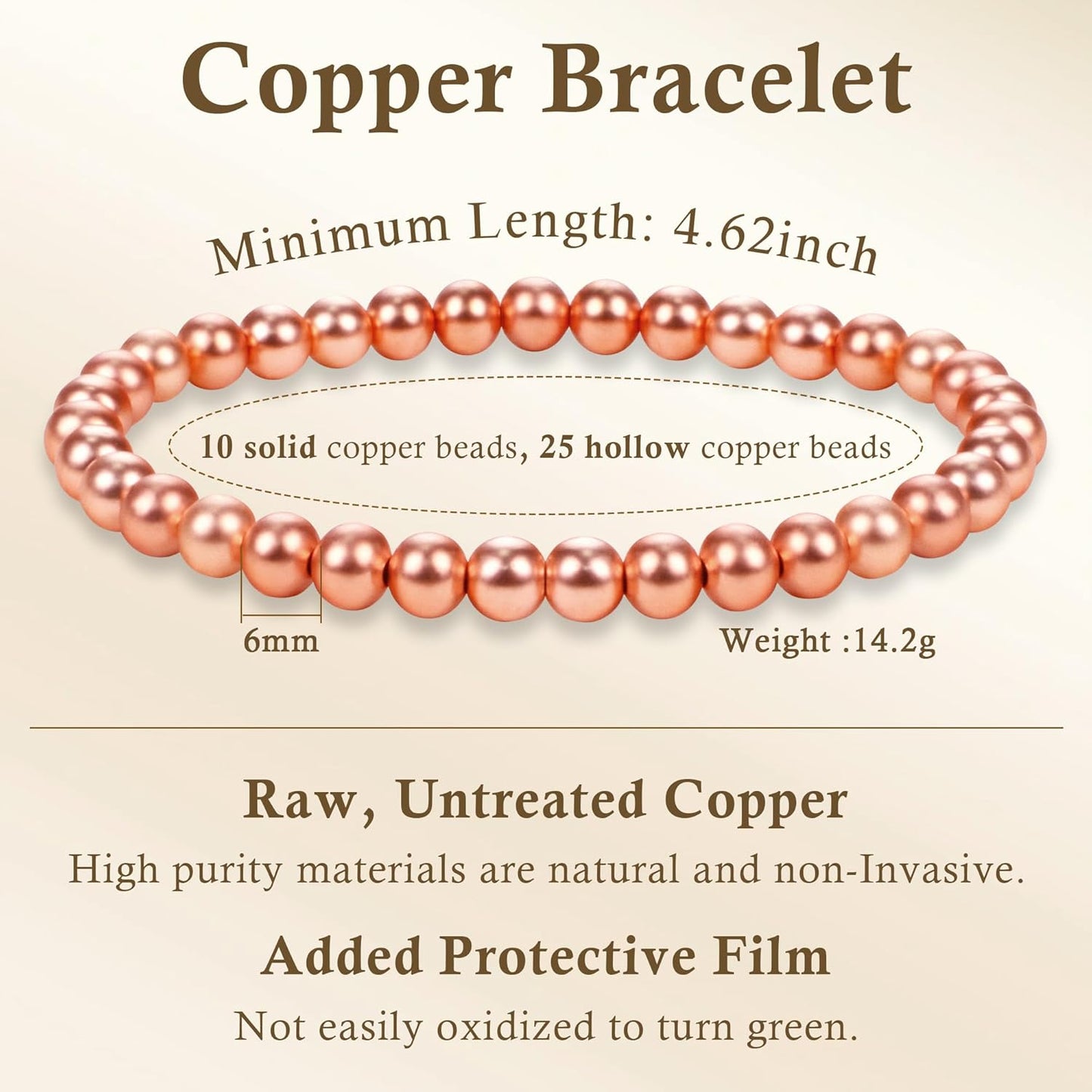 Copper Magnetic Bracelet for Him & Her: 3500 Gauss, Ideal for Boss's Day & Anniversaries - Unisex Copper Jewelry Gift for Parents & Birthdays