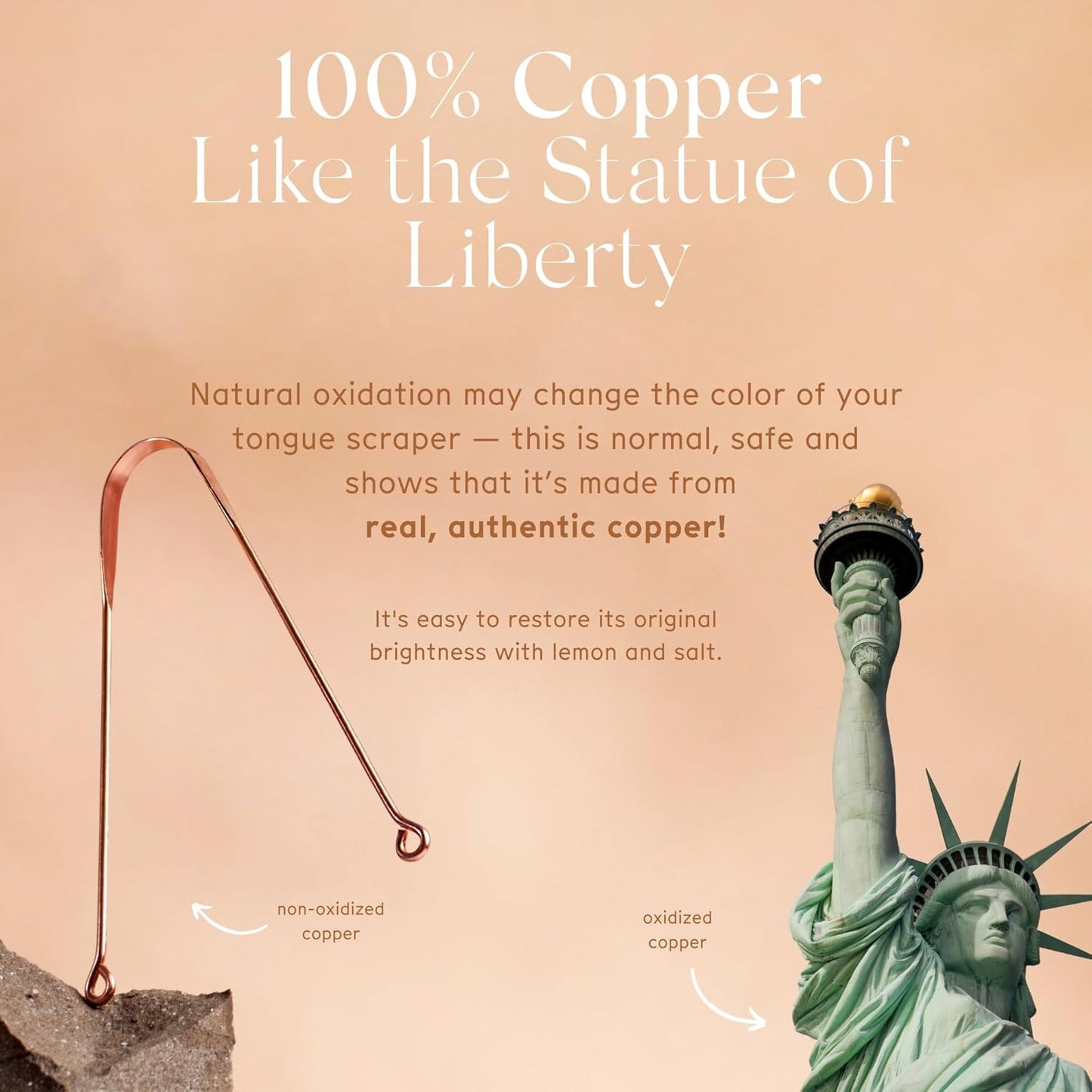 Copper Tongue Scraper (2-Pack) for Adults & Kids: Improves Bad Breath & Oral Hygiene. Includes Travel Pouches. Pure Copper.