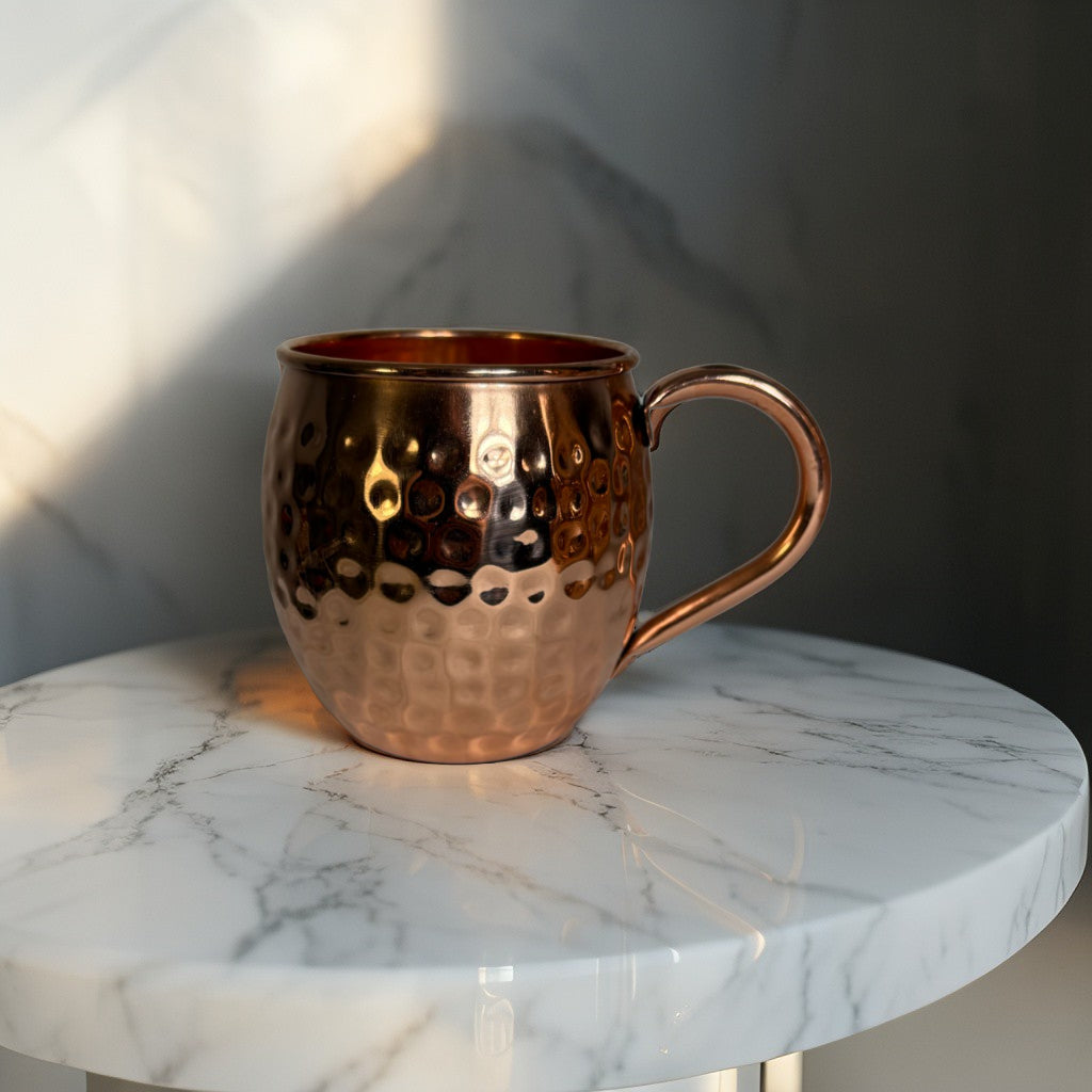 Moscow Mule Copper Mugs – 100% Pure Copper, Handcrafted, Food Safe Drinkware, Premium Bar Gift, Housewarming Gift Set